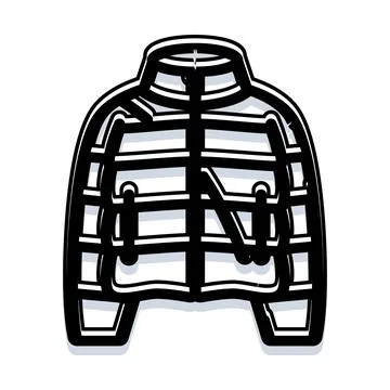 Puffer coat providing warmth and stylish winter clothing Stock Illustration