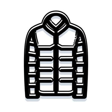 Puffer coat vector illustration warm winter clothing 스톡 일러스트