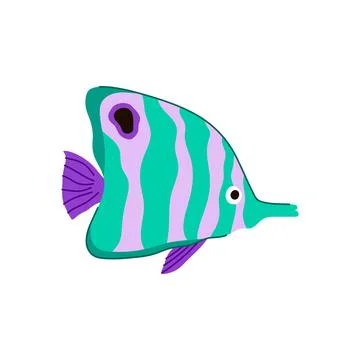 Puffer exotic fish cartoon vector illustration Stock Illustration