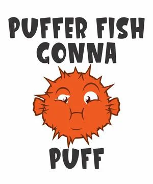 Puffer Fish Gonna Puff Stock Illustration