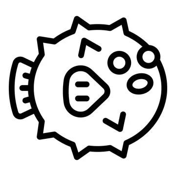 Puffer fish inflating its body as defense mechanism Stock Illustration