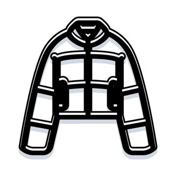 Puffer jacket for cold weather apparel icon Stock Illustration