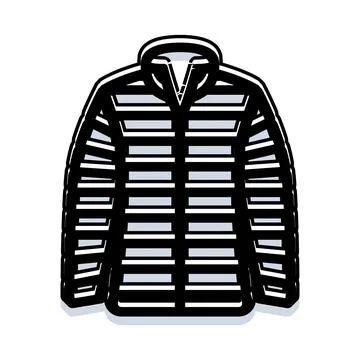 Puffer jacket for cold winter weather icon Stock Illustration