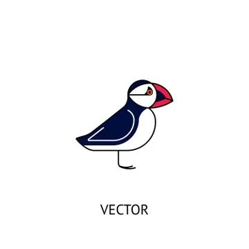 Puffin bird icon Stock Illustration
