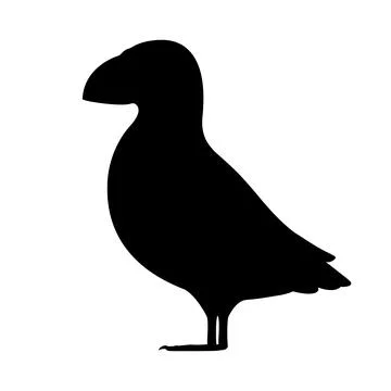 Puffin bird silhouette Stock Illustration