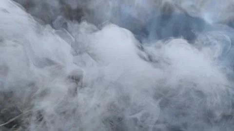 Puffs of gray smoke from burning dry rice plants (5) Stock Footage 321038870