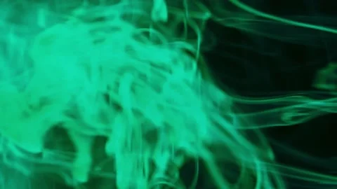 Puffs of multi-colored liquid ink paint flow in the liquid. Stock Footage 193450283