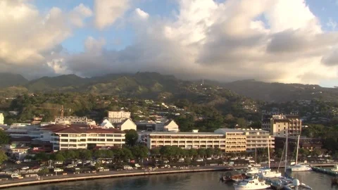 Puffy Cloud Time-Lapse Over Papeete, Tahiti (French Polynesia) Video stock 84292657