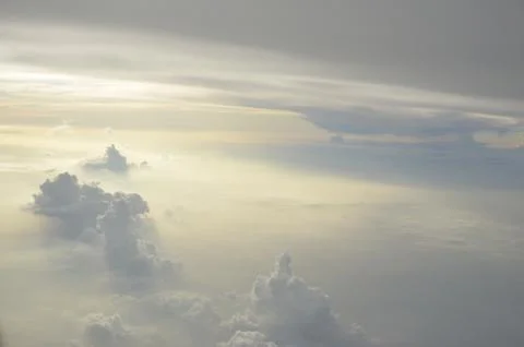 Puffy Clouds from Above Stock Photos