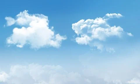 Puffy clouds and blue skye Illustrazione stock