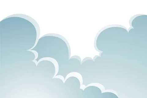Puffy Clouds Cartoon Stock Illustration