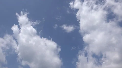 Puffy Clouds Over Head Stock Footage 54051791