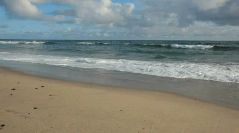 Puffy Clouds over Ocean Timelapse Stock Footage 447484