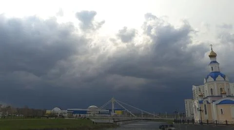 Puffy clouds 库存照片