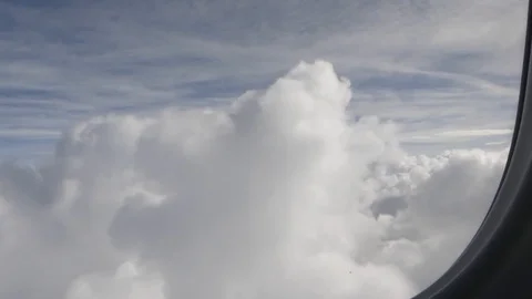 Puffy Clouds From Plane Stock Footage 97088791