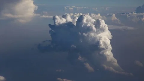 Puffy Clouds from plane panorama Video stock 83495967