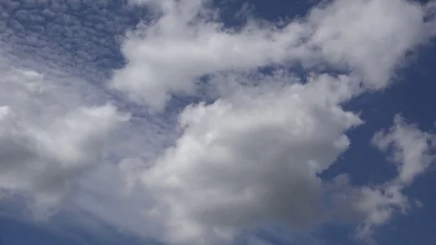 Puffy clouds in the sky time lapse Video stock 79423863