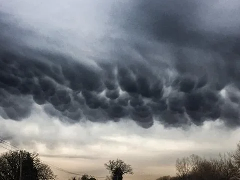 Puffy Cloudscape on a Cloudy Day Foto stock