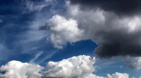 Puffy Dark Clouds "About to Rain" Stock Footage 8510238