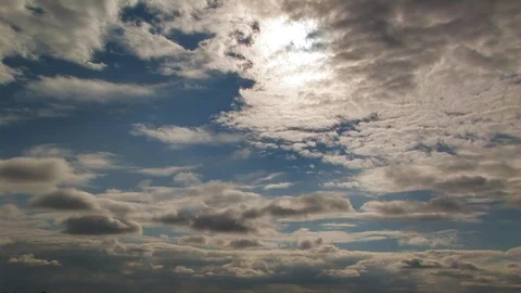 Puffy evening cloud formations over the skies of Normandy, France Stock Footage 101207656