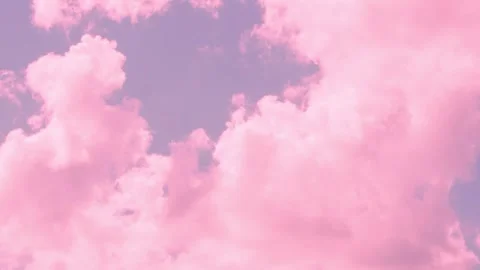 Puffy Fluffy Soft Pink Clouds Lilac Sky Heaven Skyscraper Firmament Atmosphere i Video stock 323696861