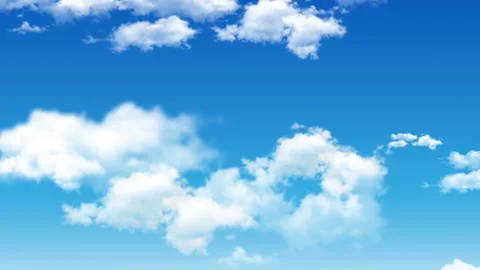 Puffy fluffy white clouds blue sky time lapse motion background. Stock Footage 188540919