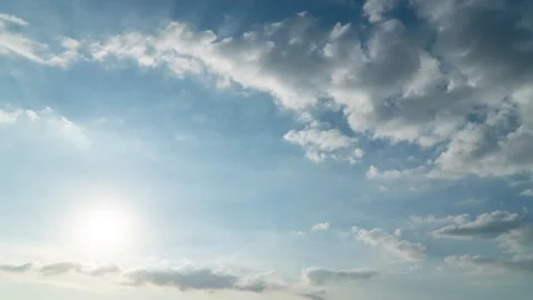 Puffy fluffy white clouds sky time lapse. Stock Footage 154566438