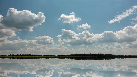 Puffy fluffy white clouds sky time lapse. slow moving clouds. B Roll Footage Stock Footage 195336198