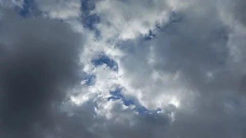 Puffy fluffy white clouds sky time lapse Stock Footage 220200613