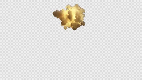 Puffy orange smoke on transparent background Stock Footage 287881329