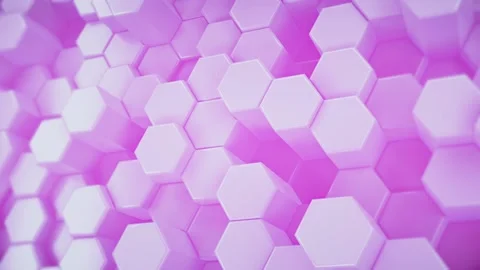 Puffy Pink Hexagon Loop Background Stock Footage 207470105