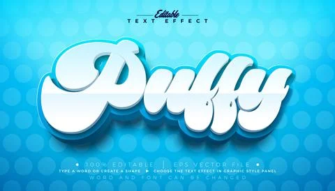 Puffy Text Effect Cartoon Typography Design Editable Vector Graphic Style w.. イラスト素材
