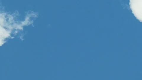 Puffy White Clouds Fly Away And Remain Pure Sunny Blue Cloudless Sky Time Lapse. Stock Footage 313526974