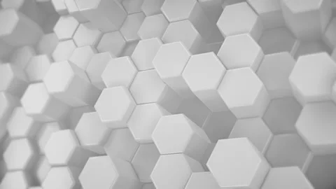 Puffy White Hexagon Background light bright clean minimal hexagonal grid pattern Stock Footage 207467155