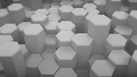 Puffy White Perspective Hexagon Background Stock Footage 207467284