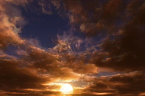 PuffySunset 10 2997 Stock Footage