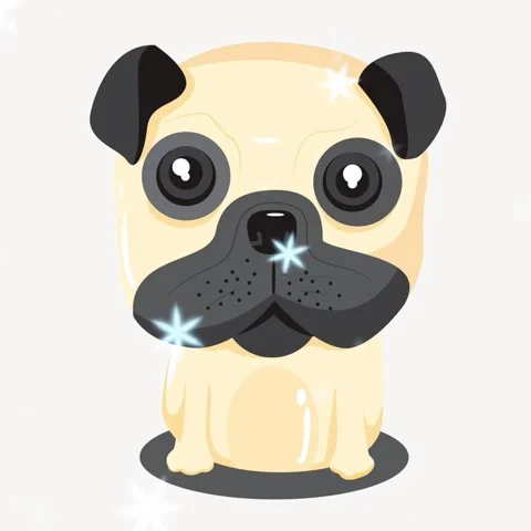 Pug Dog Animation Stock Footage 259425651
