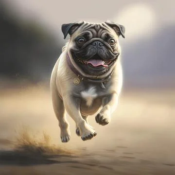 Pug Dog in close view Stock Illustration