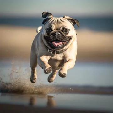 Pug Dog in close view Stock Illustration
