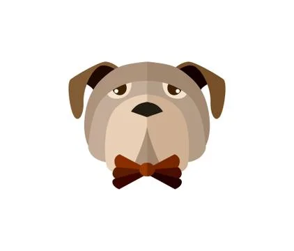 Pug head icon in flat design Stock Illustration