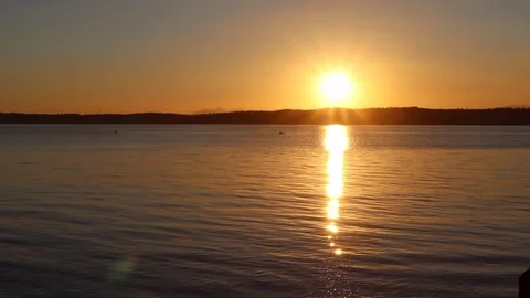 Puget Sound Sunset Stock Footage 84153269