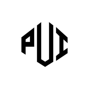 PUI letter logo design with polygon shape. PUI polygon and cube shape logo .. Illustrazione stock