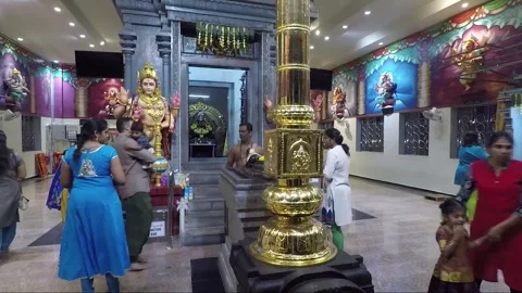 Puja Ceremony inside Sree Ganeshar Temple, Hilltop Temple, Penang, Malaysia Video stock 325294911