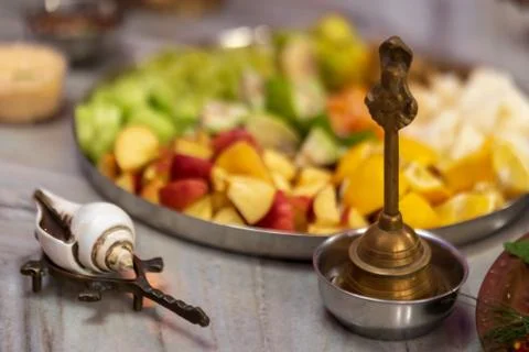Puja Ritual Preparations Stock Photos