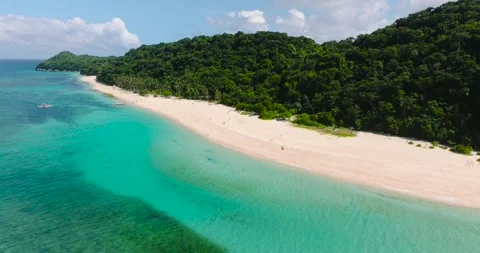 Puka Shell Beach in Boracay Island. Philippines. Stock Footage 265607469