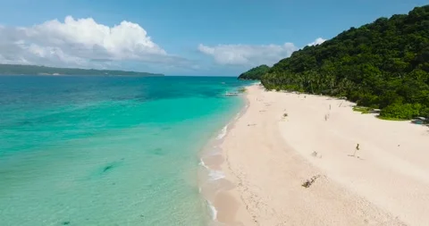 Puka Shell Beach in Boracay Island. Philippines. Stock Footage 287474073