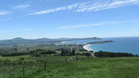 Puketeraki Lookout  Stock Footage 120427060