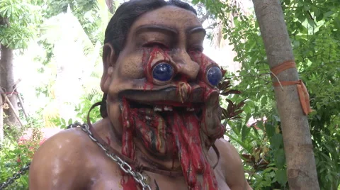 Puking Statue at Hell Temple Stock Footage 65956390