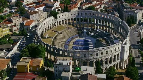 Pula aerial Arena Stockbeeldmateriaal 11838876