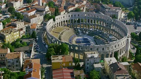 Pula aerial Arena Stock Footage 11838904